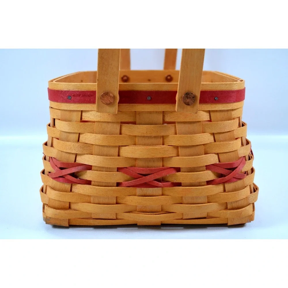 2000 Longaberger Christmas Deck The Halls Basket Plaid Liner 2 Plastic Inserts